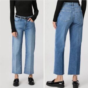 NWT PAIGE Leenah High Rise Ankle Leg‎ Raw Edge Jeans in Walk of Fame Sz 31